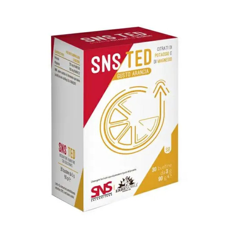 SNS Ted Integratore Magnesio e Potassio Gusto Arancia 30 Bustine - Erbenobili