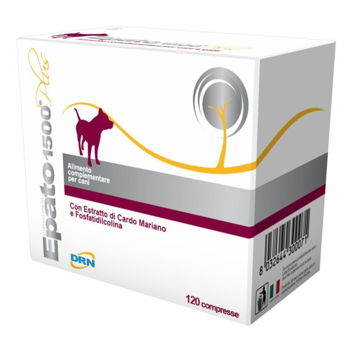 Epato 1500 Plus Alimento Complementare Supporto Epatico per Cani 120 Compresse - DRN Epato 1500 Plus Alimento Complementare Supporto Epatico per Cani 120 Compresse - DRN