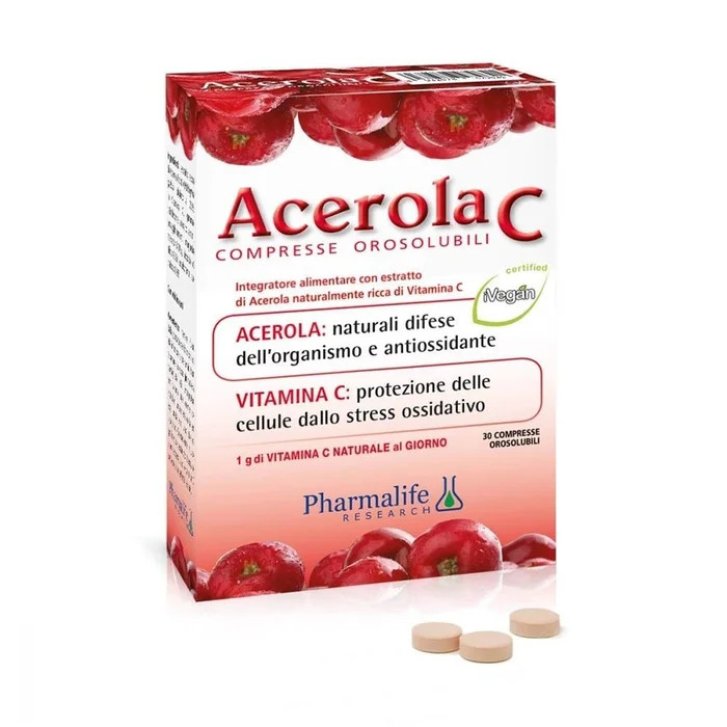 Acerola C Integratore Vitamina C Orosolubile 30 Compresse - Pharmalife Research