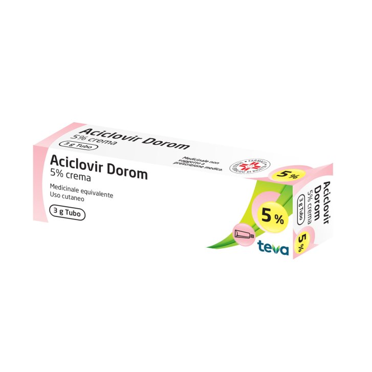 Aciclovir Dorom Crema per Herpes Labiale e Genitale 3g - Teva