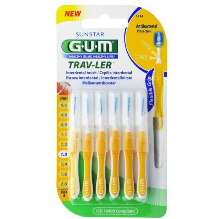 GUM Trav-Ler 1514 Scovolino Interdentale 1.3 mm 6 Pezzi - Gum