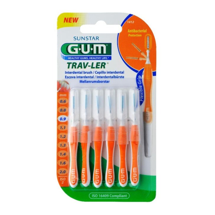Gum Trav-Ler 0,9 Scovolino Pro 4+2 Pezzi - GUM
