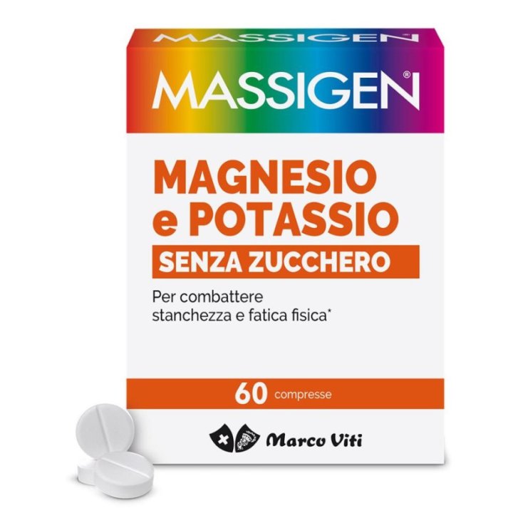 Massigen Magnesio e Potassio Senza Zucchero Integratore 60 Compresse - Marco Viti