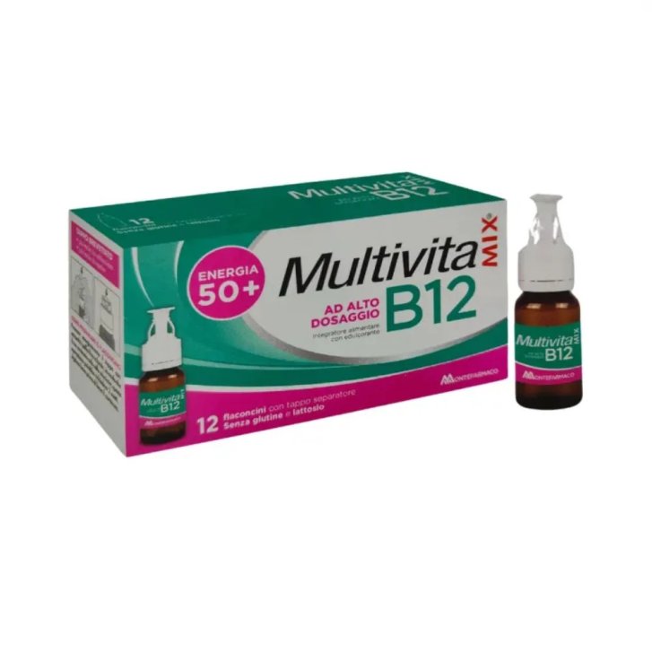 Multivitamix B12 Integratore di Vitamina B12 per Adulti 50+ 12 Flaconcini - Montefarmaco