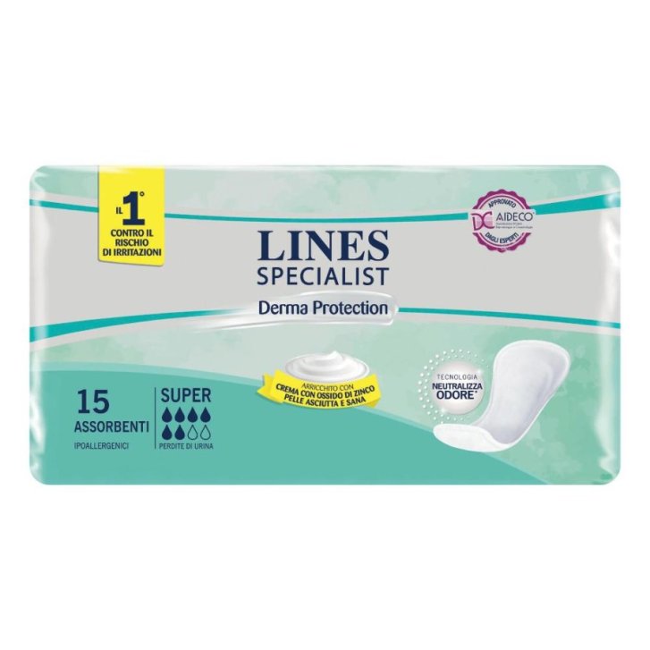 Lines Specialist Derma Super Assorbenti Ipoallergenici 15 Pezzi - Lines