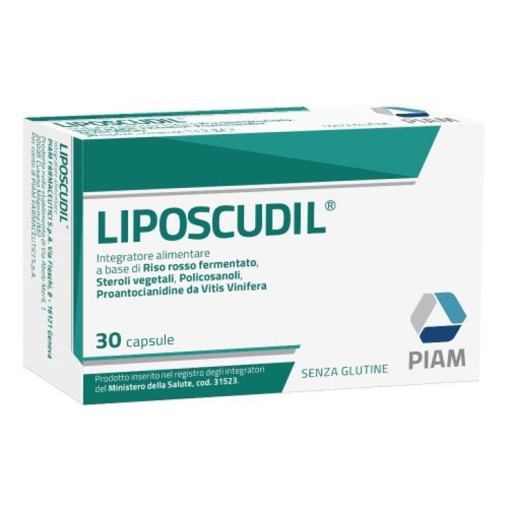 Liposcudil Integratore Colesterolo con Riso Rosso Fermentato e Steroli Vegetali 30 Capsule - Piam Farmaceutici Liposcudil Integratore Colesterolo con Riso Rosso Fermentato e Steroli Vegetali 30 Capsule - Piam Farmaceutici