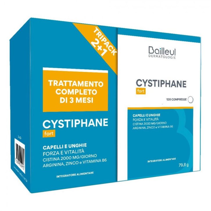 Cystiphane Tripack Integratore Capelli e Unghie con Zinco e Vitamina B6 360 Compresse (3x120) - Bailleul