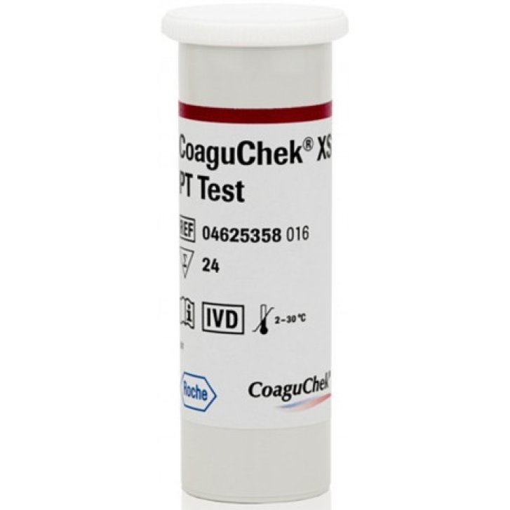 CoaguChek XS PT Strisce Reattive per Tempo di Protrombina Dispositivo Medico 24 Strisce - Roche Diagnostics