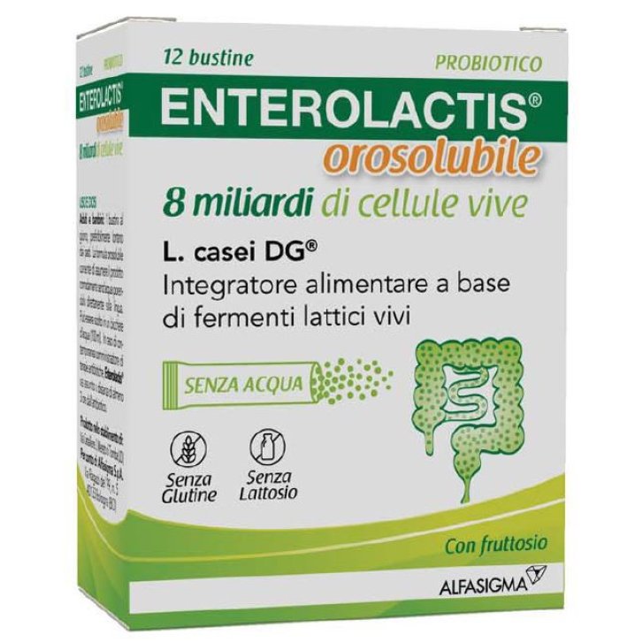 Enterolactis 8 Miliardi Integratore Fermenti Lattici Orosolubile - 12 Bustine