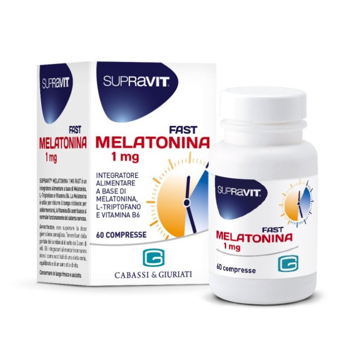 Supravit Melatonina Fast Integratore Sonno con L-Triptofano e Vitamina B6 60 Compresse - Supravit