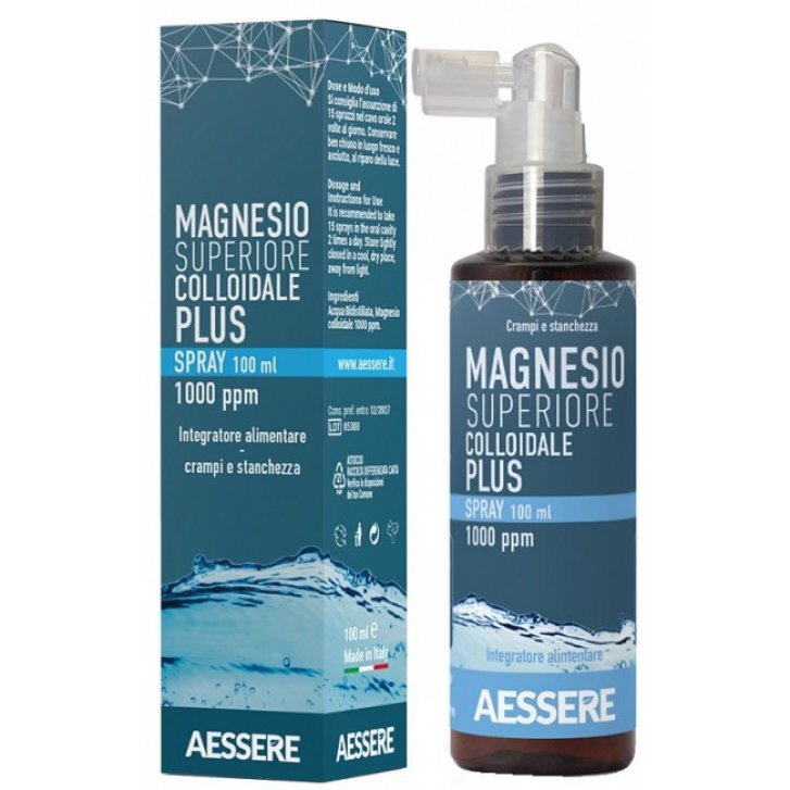 Magnesio Superiore Colloidale Plus 1000 PPM Integratore Spray 100 ml - Aessere