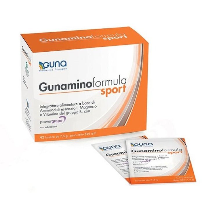 Gunaminoformula Sport Integratore con Aminoacidi Essenziali 42 Bustine - Guna