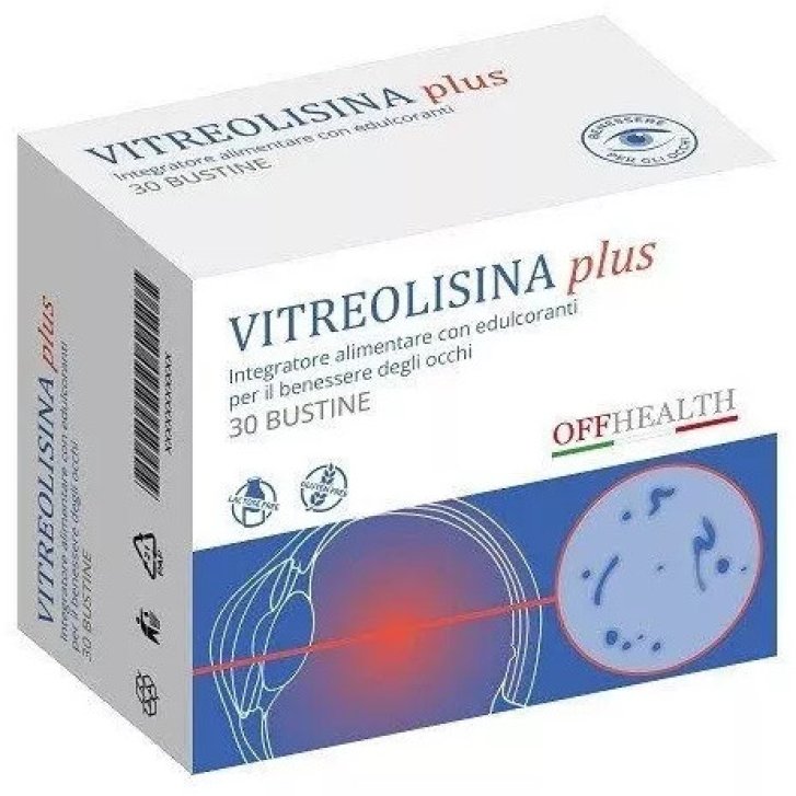 Vitreolisina Plus Integratore per la Vista con Vitamina C, E, Zinco e Selenio 30 Bustine - OffHealth Vitreolisina Plus Integratore per la Vista con Vitamina C, E, Zinco e Selenio 30 Bustine - OffHealth