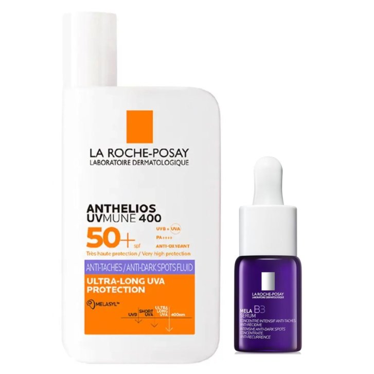 Anthelios UVMune Anti-Macchie Fluido Viso Solare SPF 50+ Kit 50 ml + Siero Mela B3 10 ml - La Roche-Posay