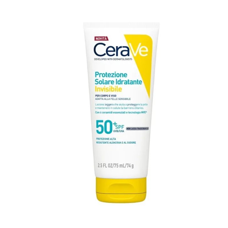 CeraVe Protezione Solare Idratante Invisibile SPF50+ Crema per Pelle Sensibile 75 ml - CeraVe