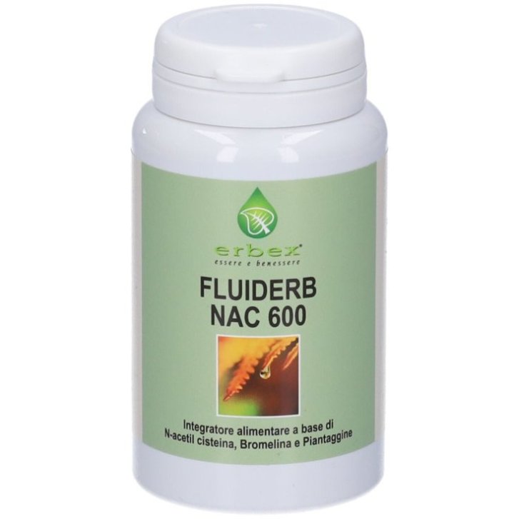Fluiderb NAC 600 Integratore per Vie Respiratorie 30 Capsule - Erbex