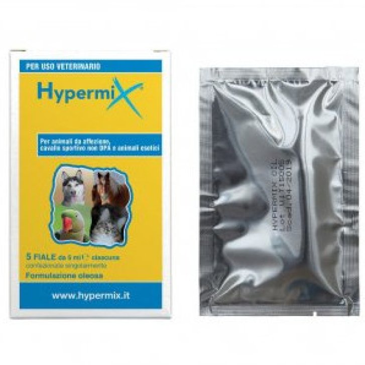 Hypermix Olio Veterinario Miscela Iperico e Neem per Lesioni Esterne Animali 5 Fiale Monodose da 5ml - Hypermix