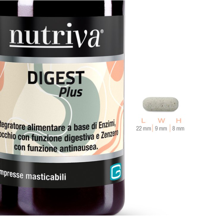 Nutriva Digest Plus Integratore Digestivo 30 Compresse Masticabili - Nutriva