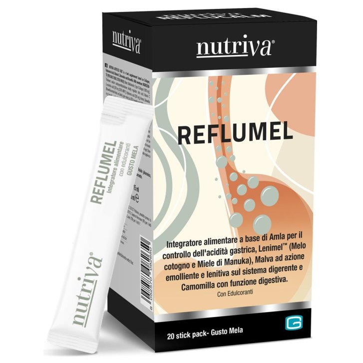 Nutriva Reflumel Integratore per Acidità Gastrica 20 Stick Pack - Nutriva