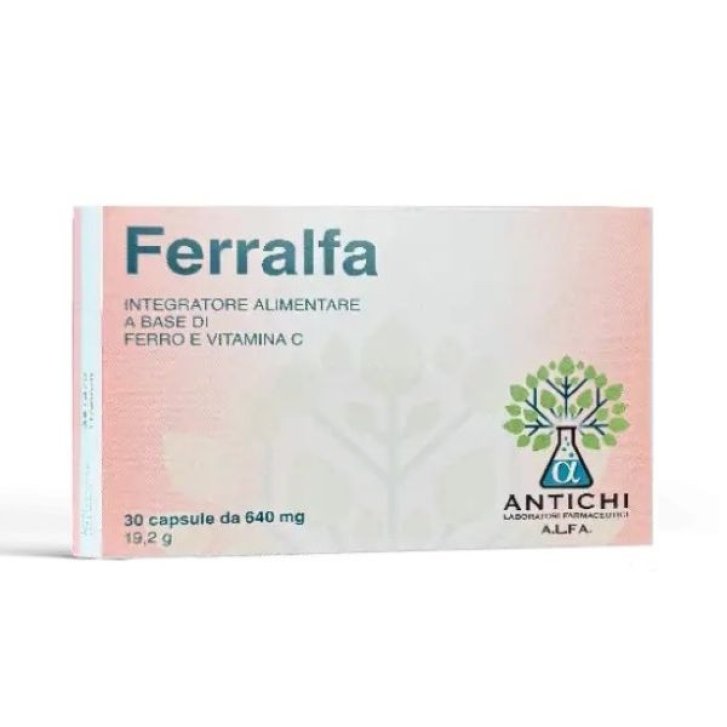 Ferralfa Integratore di Ferro con Vitamina C Senza Glutine e Lattosio 30 Capsule - Pharmaline