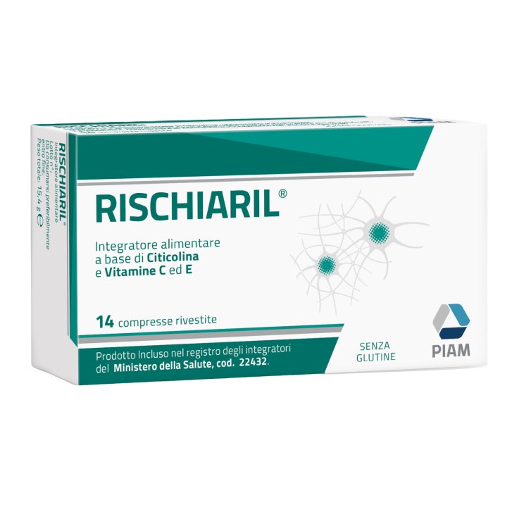 Rischiaril Integratore Memoria e Funzioni Cognitive con Citicolina Vitamina C e Vitamina E 14 Compresse Rivestite - PIAM Farmaceutici