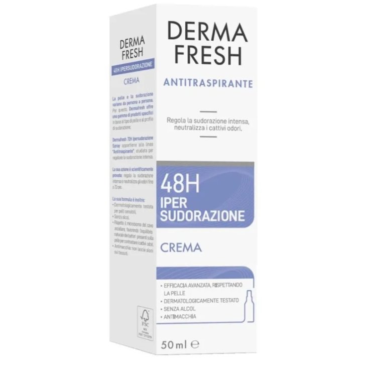 Dermafresh 48h Crema Antitraspirante per Ipersudorazione Pelli Sensibili 50ml - Dermafresh