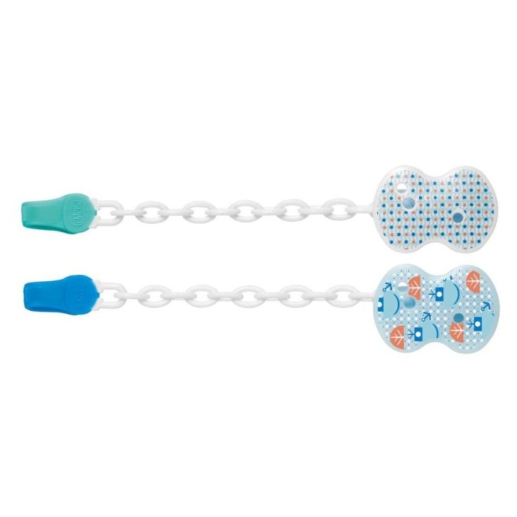 Chicco Physio Clip con Catenella per Succhietto Azzurra - Chicco