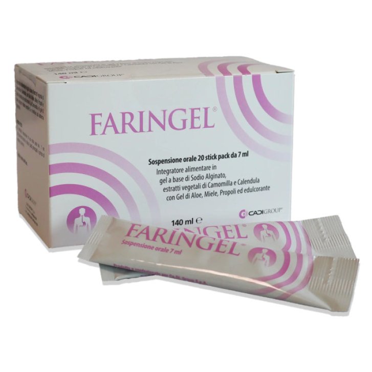 Faringel Integratore Gel Gola con Camomilla Aloe Miele e Propoli 20 Stick Pack 7ml - Ca.Di.Group Faringel Integratore Gel Gola con Camomilla Aloe Miele e Propoli 20 Stick Pack 7ml - Ca.Di.Group