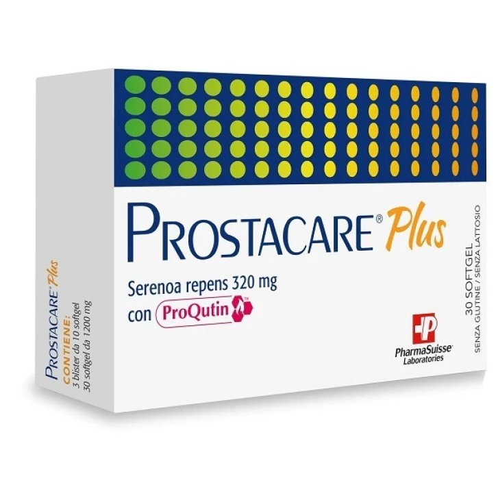 Prostacare Plus Integratore Prostata con Serenoa Repens e ProQutin Senza Glutine e Lattosio 30 Softgel - Pharmasuisse Laboratories