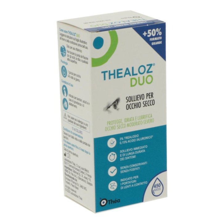 Thealoz Duo Collirio Soluzione Oftalmica Occhio Secco con Trealosio e Acido Ialuronico 15ml - Thea Farma