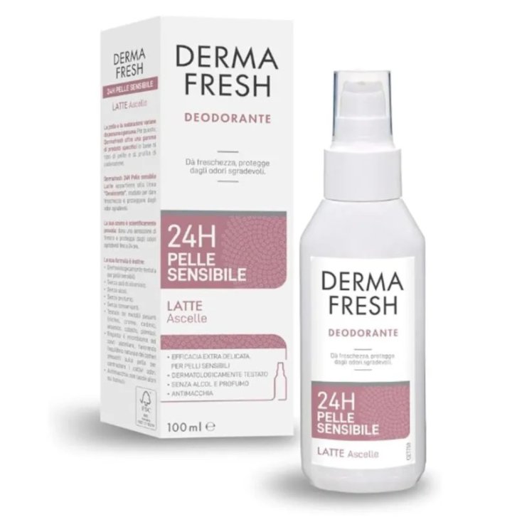 Dermafresh 24H Deodorante Latte Ascelle Pelli Sensibili Antimacchia 100ml - Meda Pharma