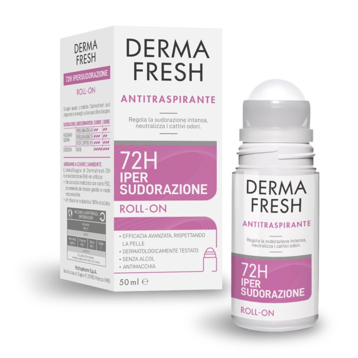 Dermafresh 72h Ipersud Deodorante Antitraspirante Roll-On Pelli Sensibili Senza Alcool 50ml - Dermafresh