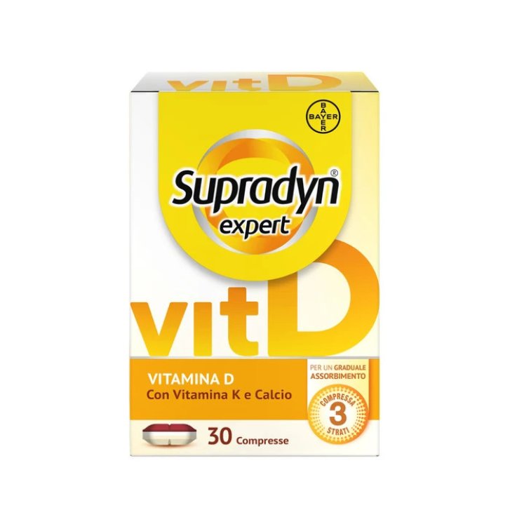 Supradyn Expert Vitamina D3 Integratore Ossa e Sistema Immunitario con K2 e Calcio 30 Compresse - Supradyn