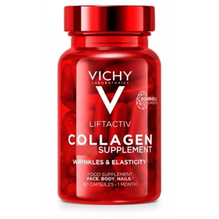 Liftactiv Collagen Supplement Integratore Rughe ed Elasticità con Membrana d\'Uovo Vitamina C e Zinco 60 Capsule - Vichy