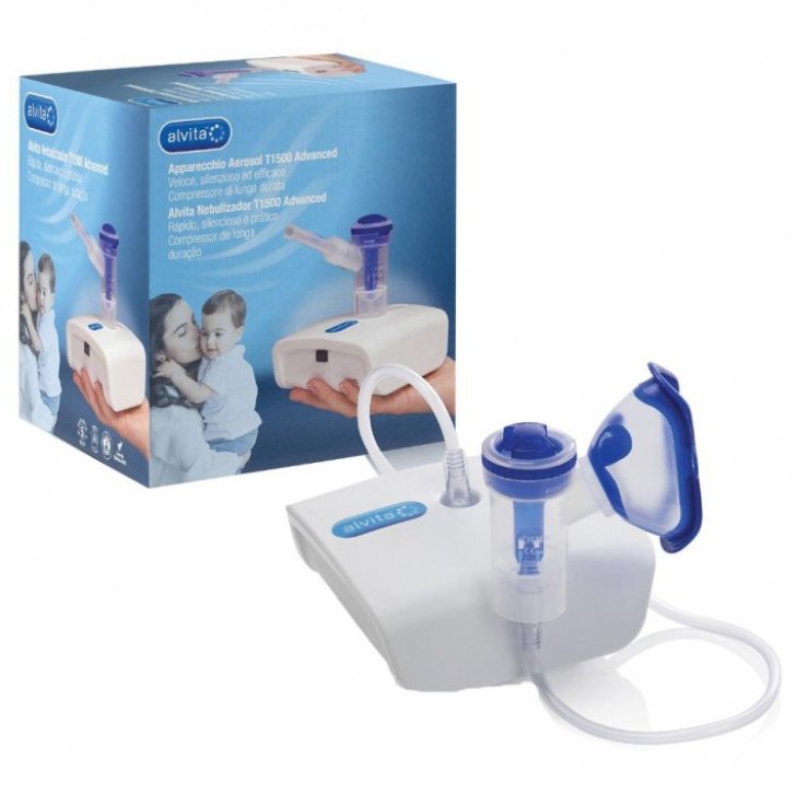 Alvita Aerosol Nebulizzatore T-1500 Advanced a Pistone per Malattie Respiratorie - Alvita