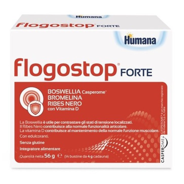 Flogostop Forte Integratore Articolazioni con Boswellia Bromelina Ribes Nero e Vitamina D 14 Bustine - Humana