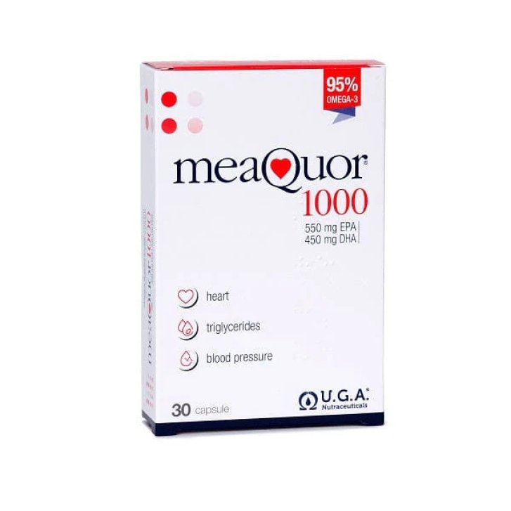 Meaquor 1000 Integratore Omega-3 EPA e DHA per Cuore e Trigliceridi 30 Capsule - UGA