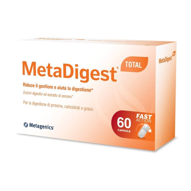 MetaDigest Total Integratore Enzimi Digestivi con Zenzero 60 Capsule - Metagenics