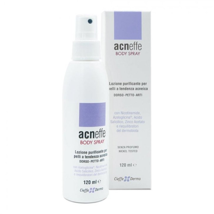 Acneffe Body Spray Lozione Purificante Cheratolitica per Pelle Grassa e Acneica 120 ml - Cieffe Derma