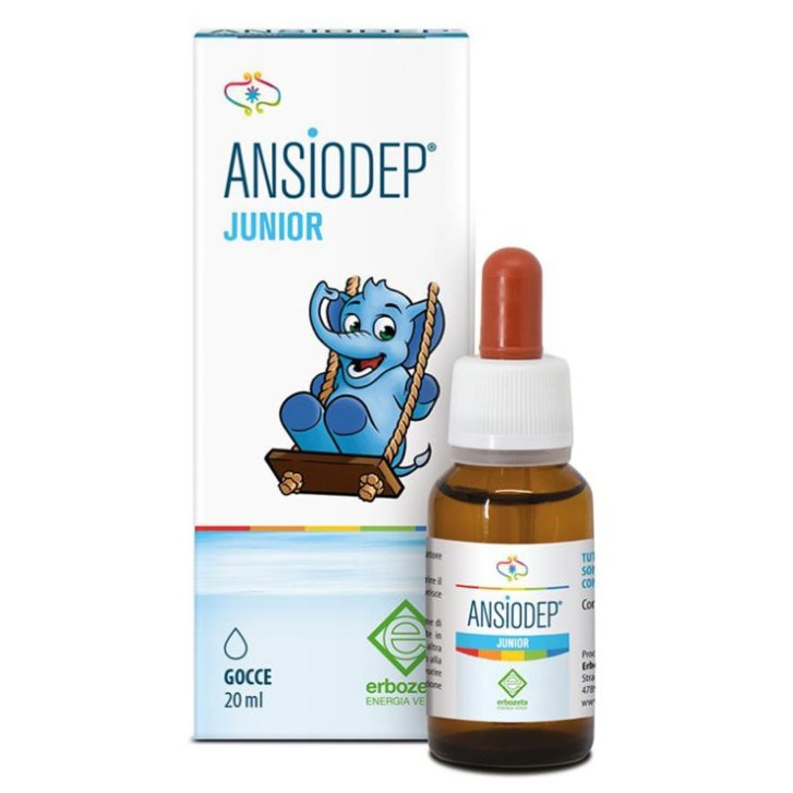 Ansiodep Junior Integratore Gocce Rilassanti per Bambini con Passiflora Tiglio e Melissa 20ml - Erbozeta