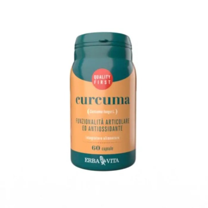 Curcuma Integratore Articolazioni con Curcuminoidi 95% Antiossidante 60 Capsule - Erba Vita