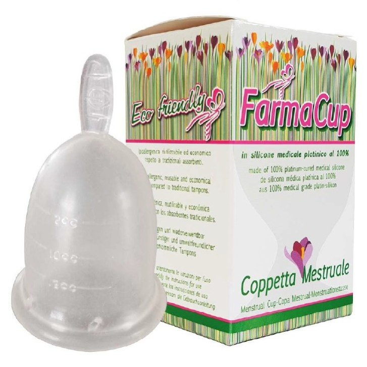 FarmaCup Coppetta Mestruale in Silicone Medicale Riutilizzabile Misura Grande - FarmaCup