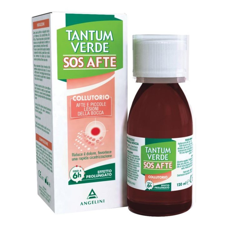 Tantum Verde SOS Afte Collutorio Dispositivo Medico per Afte e Lesioni del Cavo Orale 120 ml - Tantum