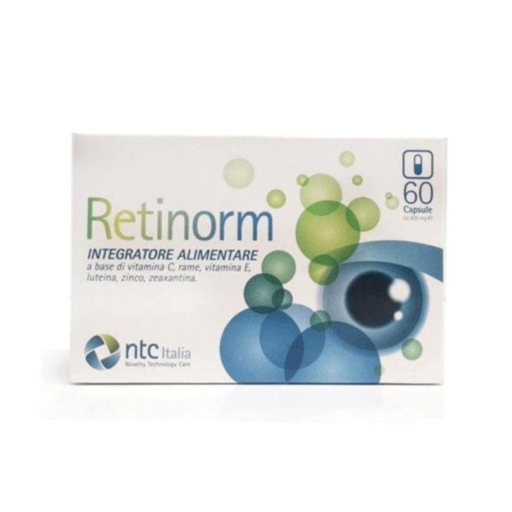 Retinorm Integratore per la Vista con Luteina Vitamina C Vitamina E Zinco e Zeaxantina 60 Capsule - NTC