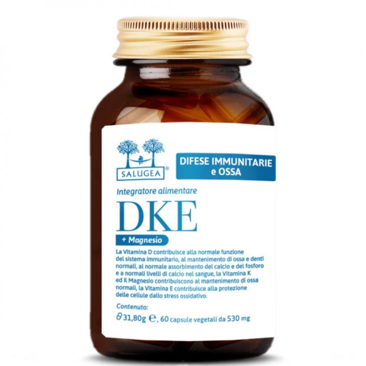 DKE + Magnesio Integratore Vitamina D3 K2 E e Magnesio 60 Capsule - Salugea