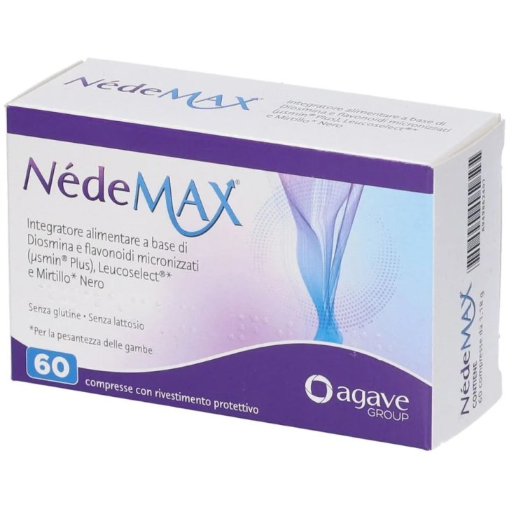 Nedemax Integratore Microcircolo e Gambe Pesanti con Diosmina Flavonoidi e Mirtillo Nero 60 Compresse - Agave