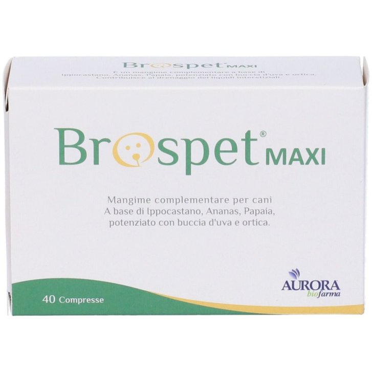Brospet Maxi Alimento Complementare Drenaggio Liquidi per Cani e Gatti 40 Compresse - Aurora Biofarma