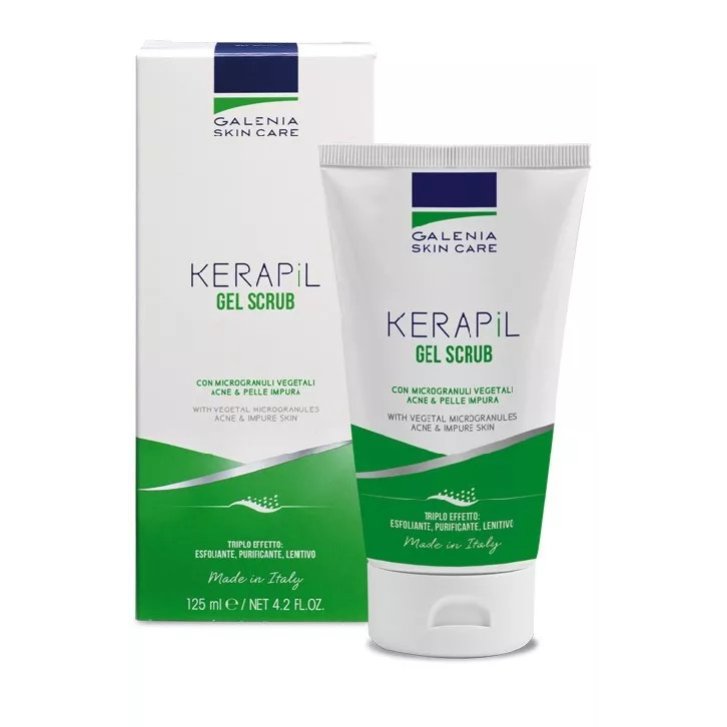 Kerapil Gel Scrub Detergente Purificante Esfoliante per Pelle Grassa e Impura 125ml - Galenia