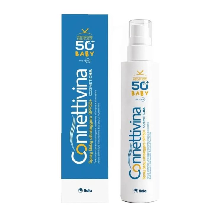 Connettivina Spray Baby Solare Ultraleggero SPF 50+ Resistente all\'Acqua Protezione UVA UVB 180 ml - Connettivina