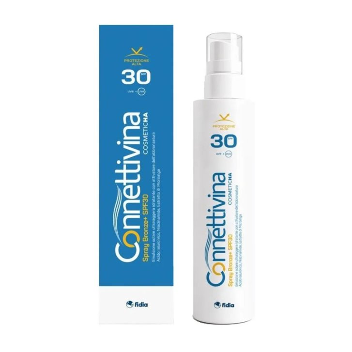 Connettivina Spray Bronze Emulsione Abbronzante SPF 30 con Attivatore di Melanina 180 ml - Fidia Farmaceutici Connettivina Spray Bronze Emulsione Abbronzante SPF 30 con Attivatore di Melanina 180 ml - Fidia Farmaceutici